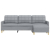 3-osobowa sofa z podnóżkiem, jasnoszary, 210 cm, tkaniną