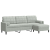 3-osobowa sofa z podnóżkiem, jasnoszary, 210 cm, aksamit