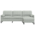 3-osobowa sofa z podnóżkiem, jasnoszary, 210 cm, aksamit