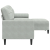 3-osobowa sofa z podnóżkiem, jasnoszary, 210 cm, aksamit