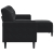 3-osobowa sofa z podnóżkiem, czarna, 210 cm, aksamit