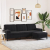 3-osobowa sofa z podnóżkiem, czarna, 210 cm, aksamit