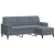 3-osobowa sofa z podnóżkiem, ciemnoszary, 180 cm, aksamit