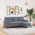 3-osobowa sofa z podnóżkiem, ciemnoszary, 180 cm, aksamit