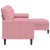 3-osobowa sofa z podnóżkiem, różowy, 210 cm, aksamit