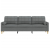 3-osobowa sofa z poduszkami, ciemnoszara, 210 cm, obita tkaniną