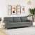 3-osobowa sofa z poduszkami, ciemnoszara, 210 cm, obita tkaniną