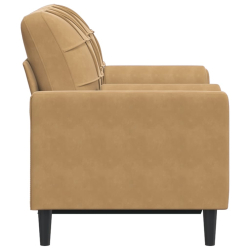 2-osobowa sofa z poduszkami, brązowa, 120 cm, aksamit