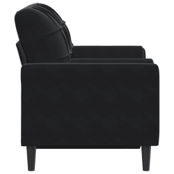 2-osobowa sofa z poduszkami, czarna, 120 cm, aksamit