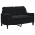 2-osobowa sofa z poduszkami, czarna, 120 cm, aksamit