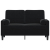 2-osobowa sofa z poduszkami, czarna, 120 cm, aksamit