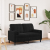 2-osobowa sofa z poduszkami, czarna, 120 cm, aksamit