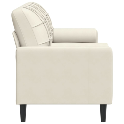 3-osobowa sofa z poduszkami, kremowa, 180 cm, aksamit