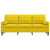 3-osobowa sofa z poduszkami, żółta, 180 cm, aksamit