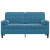 2-osobowa sofa z poduszkami, niebieska, 140 cm, aksamit