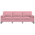 3-osobowa sofa z poduszkami, różowa, 210 cm, aksamit