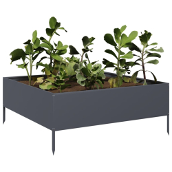 Podwyższona donica, antracytowa, 100x100x25 cm, stal