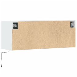 Ścienna szafka TV z LED, biała, 100x31x35 cm