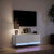 Ścienna szafka TV z LED, biała, 100x31x35 cm