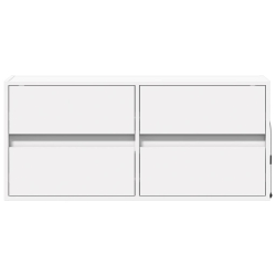 Ścienna szafka TV z LED, biała, 100x31x45 cm