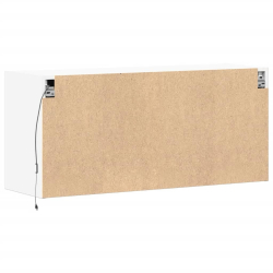Ścienna szafka TV z LED, biała, 100x31x45 cm