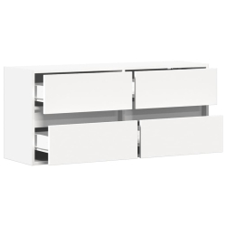 Ścienna szafka TV z LED, biała, 100x31x45 cm