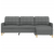 3-osobowa sofa z podnóżkiem, ciemnoszara, 210 cm, tkaniną