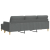 3-osobowa sofa z podnóżkiem, ciemnoszara, 210 cm, tkaniną