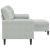 3-osobowa sofa z podnóżkiem, jasnoszara, 180 cm, aksamit