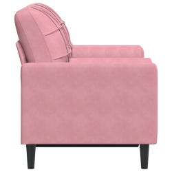 2-osobowa sofa z poduszkami, różowa, 120 cm, aksamit