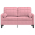 2-osobowa sofa z poduszkami, różowa, 120 cm, aksamit
