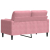 2-osobowa sofa z poduszkami, różowa, 120 cm, aksamit
