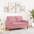 2-osobowa sofa z poduszkami, różowa, 120 cm, aksamit