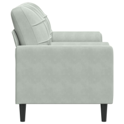 2-osobowa sofa z poduszkami, jasnoszara, 140 cm, aksamit