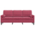 3-osobowa sofa z poduszkami, winna czerwień, 180 cm, aksamit