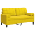 2-osobowa sofa z poduszkami, żółta, 140 cm, aksamit