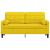 2-osobowa sofa z poduszkami, żółta, 140 cm, aksamit