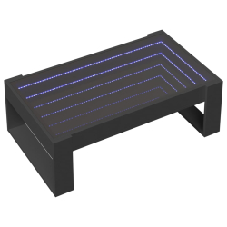 Stolik kawowy z LED Infinity, czarny, 90x53x30 cm
