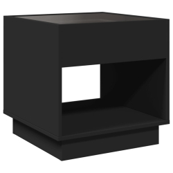 Stolik kawowy z LED Infinity, czarny, 50x50x50 cm