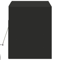 Ścienna szafka TV z LED, czarna, 100x31x35 cm