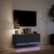 Ścienna szafka TV z LED, czarna, 100x31x35 cm