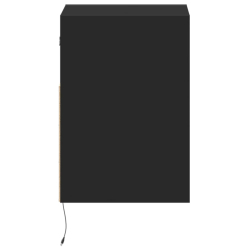 Ścienne szafki TV z LED, 2 szt., czarne, 41x31x45 cm