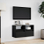 Ścienne szafki TV z LED, 2 szt., czarne, 41x31x45 cm