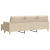 3-osobowa sofa z podnóżkiem, kremowa, 210 cm, tkaniną
