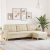 3-osobowa sofa z podnóżkiem, kremowa, 210 cm, tkaniną
