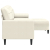 3-osobowa sofa z podnóżkiem, kremowa, 210 cm, aksamit