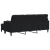 3-osobowa sofa z podnóżkiem, czarna, 180 cm, aksamit