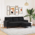 3-osobowa sofa z podnóżkiem, czarna, 180 cm, aksamit