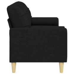 3-osobowa sofa z poduszkami, czarna, 210 cm, obita tkaniną