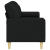 3-osobowa sofa z poduszkami, czarna, 210 cm, obita tkaniną